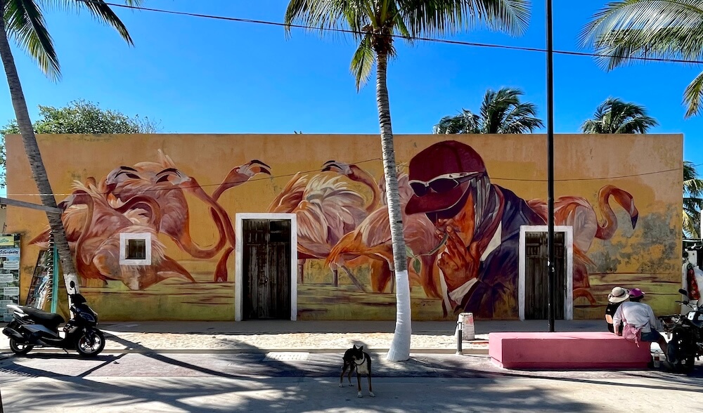 Fresque de Flamants roses